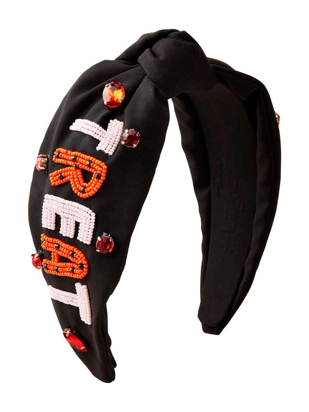 NWT Mud Pie Black Halloween Knotted Headband with Beaded Lettering